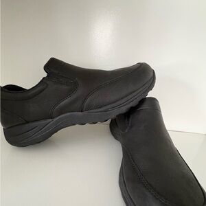 L.L. Bean Comfort  Moc II Black Leather Slip‑On Loafers Men 10.5 Good Used Cond